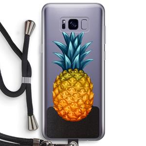 CaseCompany Grote ananas: Samsung Galaxy S8 Plus Transparant Hoesje met koord
