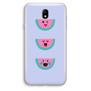 CaseCompany Smiley watermeloen: Samsung Galaxy J7 (2017) Transparant Hoesje