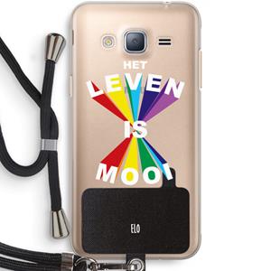CaseCompany Het Leven Is Mooi: Samsung Galaxy J3 (2016) Transparant Hoesje met koord