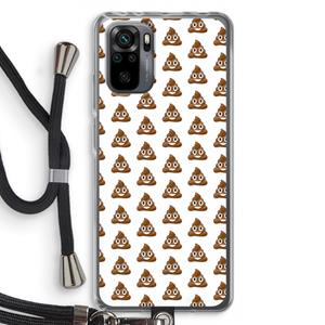 CaseCompany Poop emoji: Xiaomi Redmi Note 10 Pro Transparant Hoesje met koord
