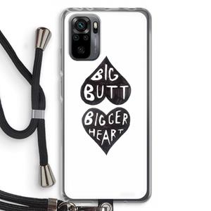 CaseCompany Big butt bigger heart: Xiaomi Redmi Note 10 Pro Transparant Hoesje met koord
