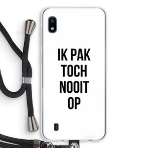 CaseCompany Ik pak nooit op: Samsung Galaxy A10 Transparant Hoesje met koord