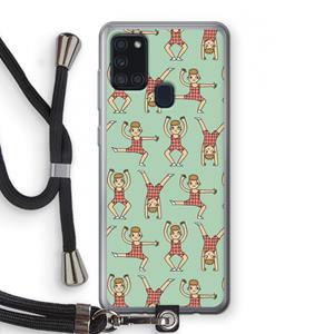 CaseCompany Gymboys: Samsung Galaxy A21s Transparant Hoesje met koord