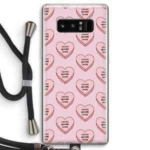 CaseCompany Chicks before dicks: Samsung Galaxy Note 8 Transparant Hoesje met koord
