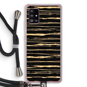 CaseCompany Gouden strepen: Samsung Galaxy A51 5G Transparant Hoesje met koord