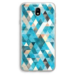 CaseCompany Gekleurde driehoekjes blauw: Samsung Galaxy J7 (2017) Transparant Hoesje