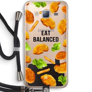 CaseCompany Eat Balanced: Samsung Galaxy J3 (2016) Transparant Hoesje met koord