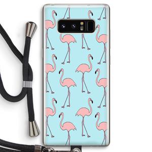 CaseCompany Anything Flamingoes: Samsung Galaxy Note 8 Transparant Hoesje met koord