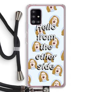 CaseCompany Hello: Samsung Galaxy A51 5G Transparant Hoesje met koord