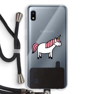 CaseCompany Eenhoorn: Samsung Galaxy A10 Transparant Hoesje met koord