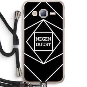 CaseCompany Negenduust geometrisch: Samsung Galaxy J3 (2016) Transparant Hoesje met koord