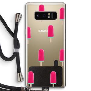 CaseCompany Waterijsje: Samsung Galaxy Note 8 Transparant Hoesje met koord