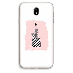 CaseCompany Zwart-wit cactus: Samsung Galaxy J7 (2017) Transparant Hoesje