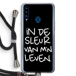 CaseCompany De Sleur: Samsung Galaxy A20s Transparant Hoesje met koord