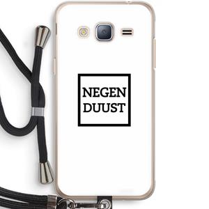 CaseCompany Negenduust vierkant: Samsung Galaxy J3 (2016) Transparant Hoesje met koord