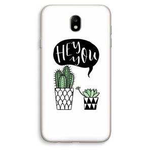 CaseCompany Hey you cactus: Samsung Galaxy J7 (2017) Transparant Hoesje