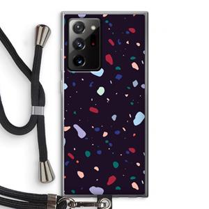 CaseCompany Dark Rounded Terrazzo: Samsung Galaxy Note 20 Ultra / Note 20 Ultra 5G Transparant Hoesje met koord