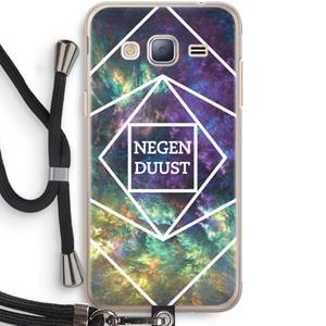 CaseCompany Negenduust ruimte: Samsung Galaxy J3 (2016) Transparant Hoesje met koord