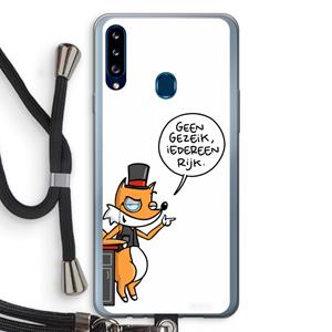 CaseCompany Geen Gezeik: Samsung Galaxy A20s Transparant Hoesje met koord