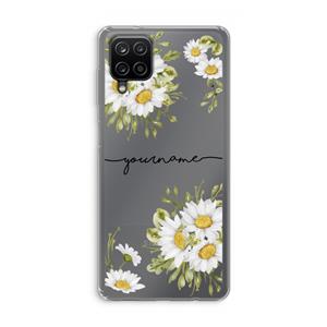 CaseCompany Daisies: Samsung Galaxy A12 Transparant Hoesje