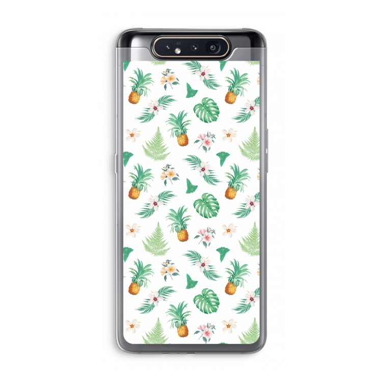 CaseCompany Ananas bladeren: Samsung Galaxy A80 Transparant Hoesje