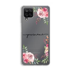 CaseCompany Rozen: Samsung Galaxy A12 Transparant Hoesje