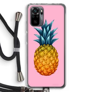 CaseCompany Grote ananas: Xiaomi Redmi Note 10 Pro Transparant Hoesje met koord