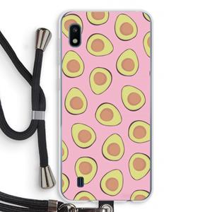 CaseCompany Dancing avocados: Samsung Galaxy A10 Transparant Hoesje met koord