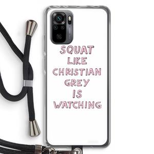 CaseCompany Christian Grey: Xiaomi Redmi Note 10 Pro Transparant Hoesje met koord