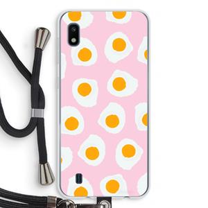 CaseCompany Dancing eggs: Samsung Galaxy A10 Transparant Hoesje met koord