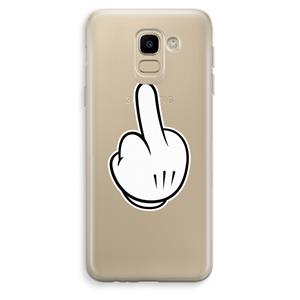 CaseCompany Middle finger white: Samsung Galaxy J6 (2018) Transparant Hoesje