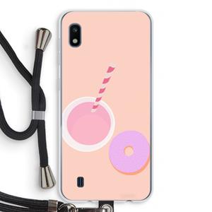 CaseCompany Donut: Samsung Galaxy A10 Transparant Hoesje met koord