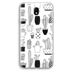 CaseCompany Cactusmotief: Samsung Galaxy J7 (2017) Transparant Hoesje
