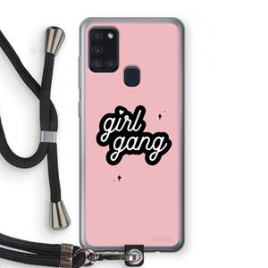 CaseCompany Girl Gang: Samsung Galaxy A21s Transparant Hoesje met koord
