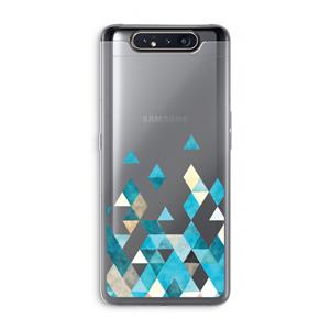 CaseCompany Gekleurde driehoekjes blauw: Samsung Galaxy A80 Transparant Hoesje
