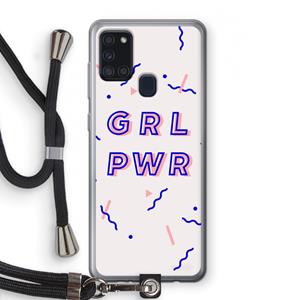 CaseCompany GRL PWR: Samsung Galaxy A21s Transparant Hoesje met koord