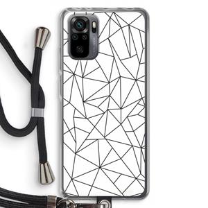 CaseCompany Geometrische lijnen zwart: Xiaomi Redmi Note 10 Pro Transparant Hoesje met koord