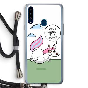 CaseCompany Unicorn: Samsung Galaxy A20s Transparant Hoesje met koord