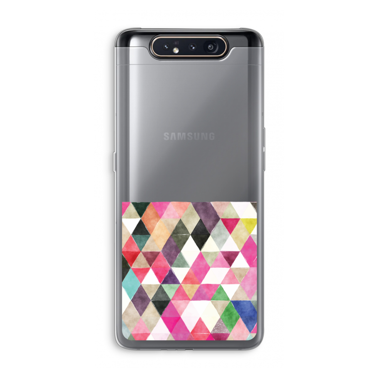 CaseCompany Gekleurde driehoekjes: Samsung Galaxy A80 Transparant Hoesje