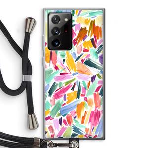 CaseCompany Watercolor Brushstrokes: Samsung Galaxy Note 20 Ultra / Note 20 Ultra 5G Transparant Hoesje met koord