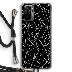 CaseCompany Geometrische lijnen wit: Xiaomi Redmi Note 10 Pro Transparant Hoesje met koord