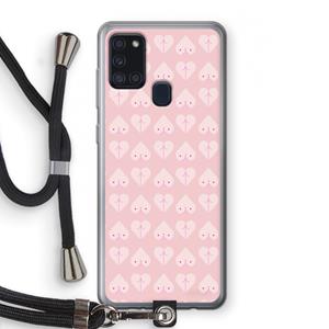 CaseCompany Ass 'n Titties: Samsung Galaxy A21s Transparant Hoesje met koord