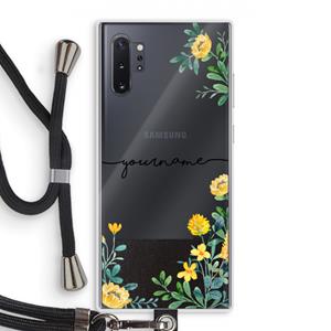 CaseCompany Gele bloemen: Samsung Galaxy Note 10 Plus Transparant Hoesje met koord