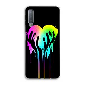 CaseCompany Hold My Heart: Samsung Galaxy A7 (2018) Transparant Hoesje