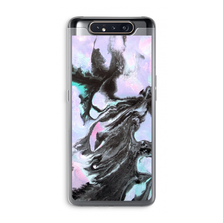 CaseCompany Pastel zwart: Samsung Galaxy A80 Transparant Hoesje