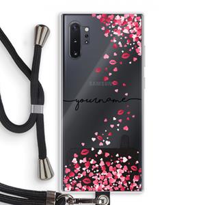 CaseCompany Hartjes en kusjes: Samsung Galaxy Note 10 Plus Transparant Hoesje met koord