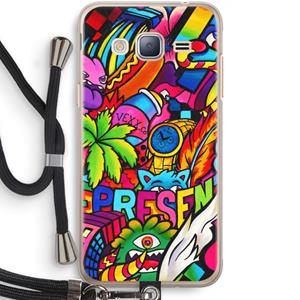 CaseCompany Represent: Samsung Galaxy J3 (2016) Transparant Hoesje met koord
