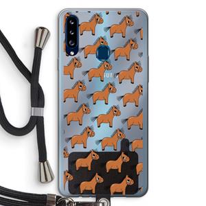 CaseCompany Pony: Samsung Galaxy A20s Transparant Hoesje met koord