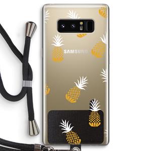 CaseCompany Ananasjes: Samsung Galaxy Note 8 Transparant Hoesje met koord