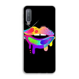 CaseCompany Lip Palette: Samsung Galaxy A7 (2018) Transparant Hoesje